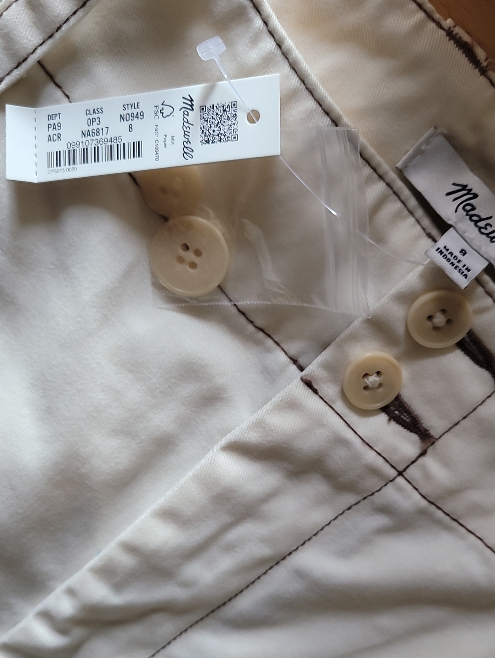 Madewell Button-tab Wide Leg Pants in Antique Cream - Picture 6 of 12